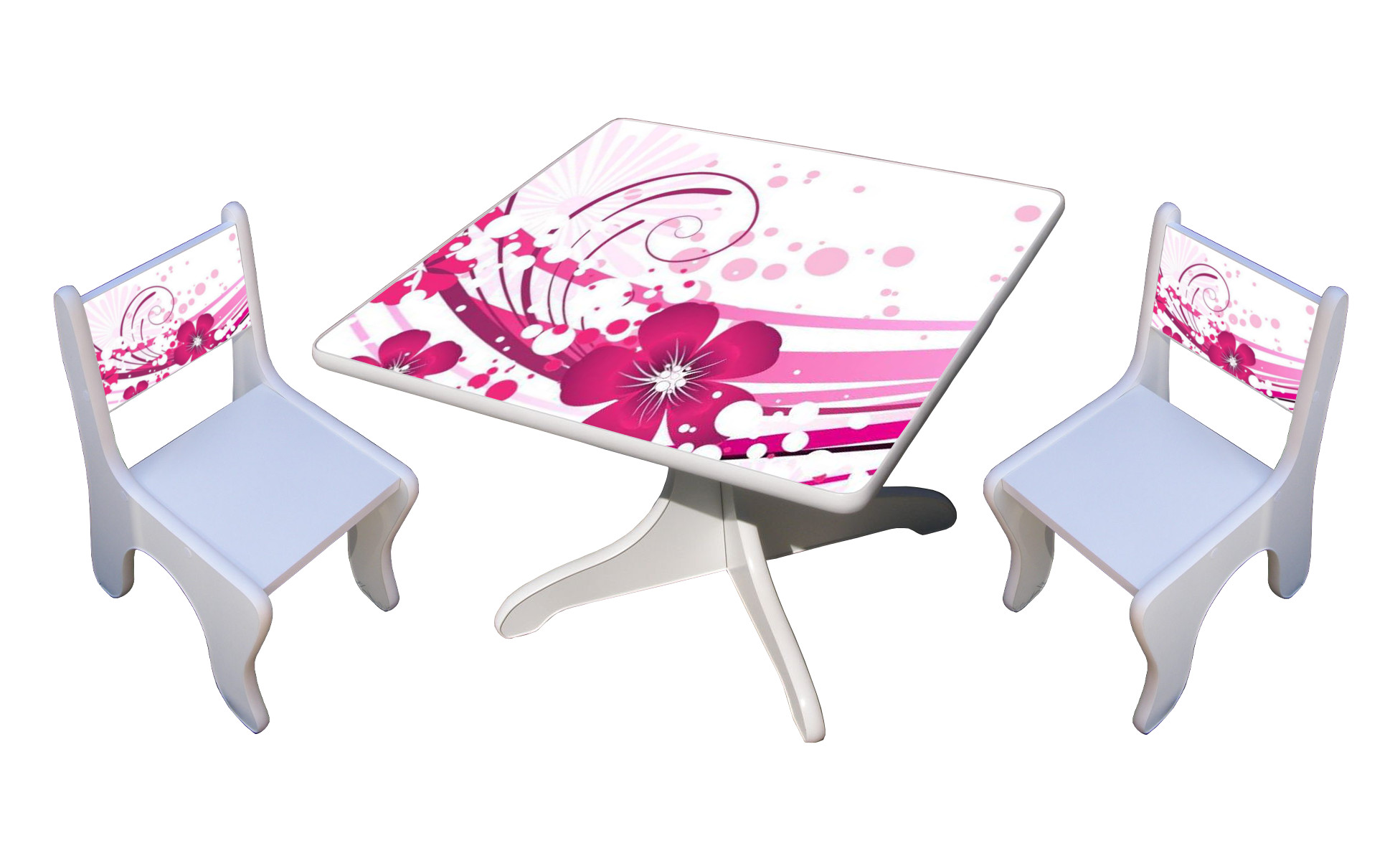 Becks stolk + 2x stolika Flower Pink